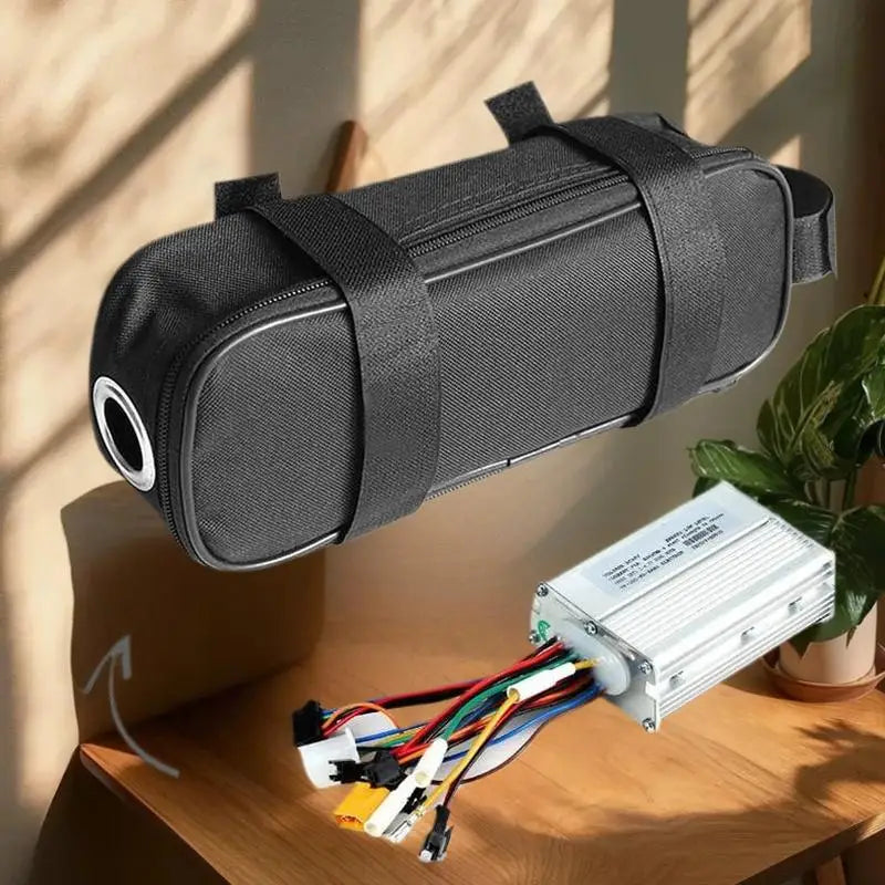 @*Waterproof Oxford Cloth Electric Bicycle Controller Bag, Portable Hanging Storage for Road Bike Battery & Accessories