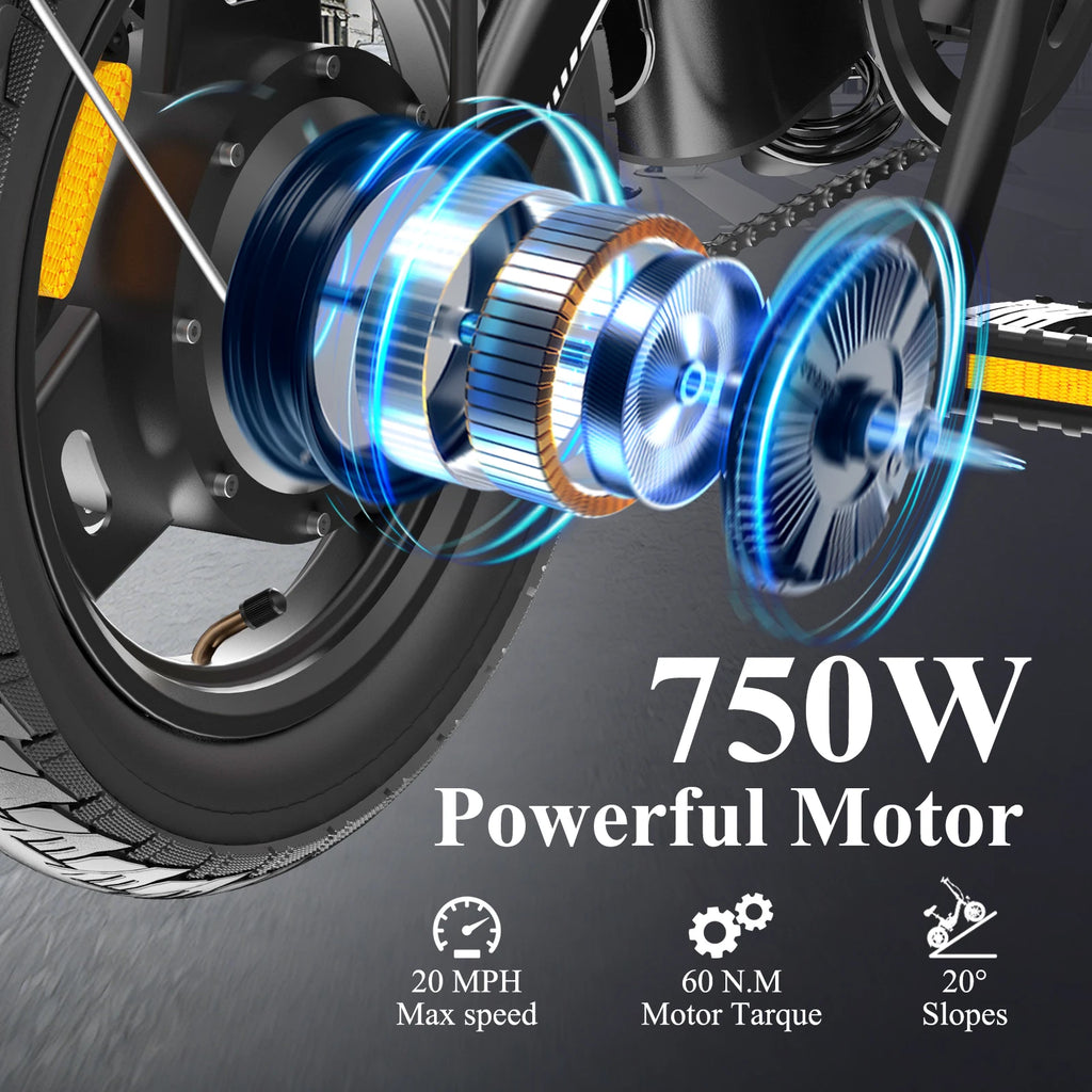 Bodywel T16Pro 14' Folding Electric Bike 36V 10.4Ah Battery UL Certified Commuter Ebike for Adults Mini Electric Bicycle