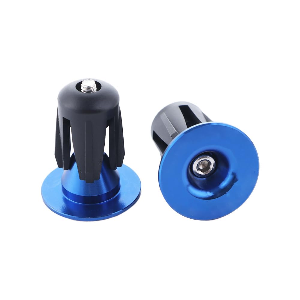 Vctitil 1 Pair Bar End Plugs Aluminum Bicycle Handlebar End Caps Bicycle Handlebar Handle Grip Handlebar Plug for Most Bicycle Road Bike Mountain Bike(Blue)