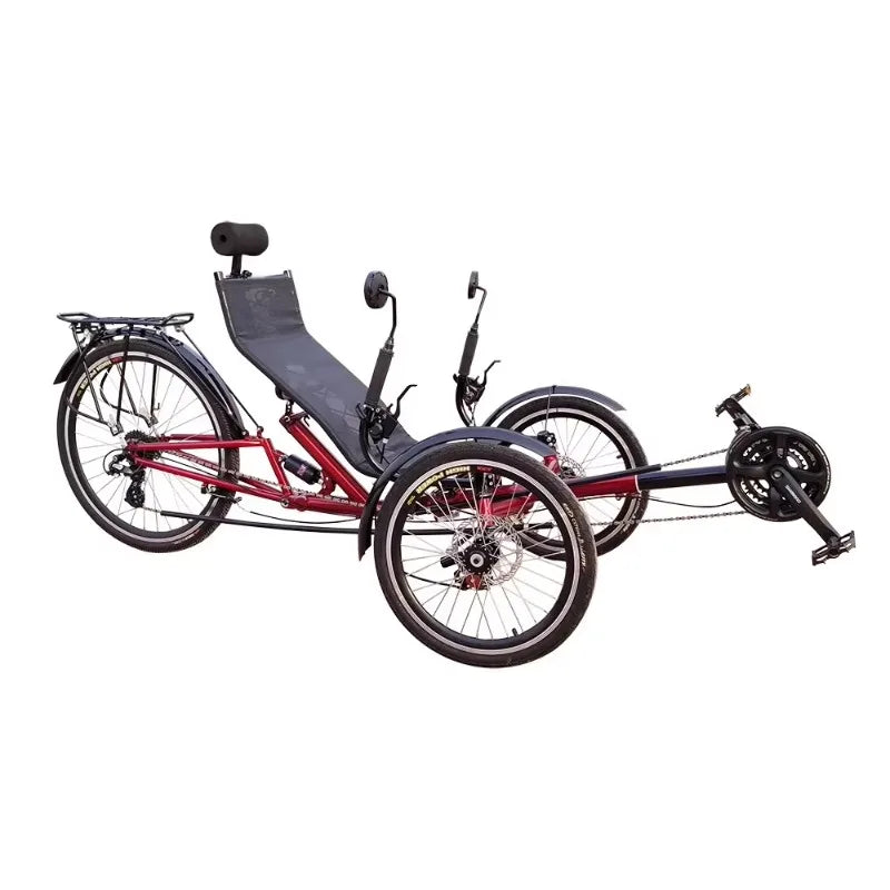 Recumbent Bicycle, 500W Electric Three Wheeled Shock-absorbing Fat Tire Bike, Suitable for Snow, Beach, and Mountain Walking