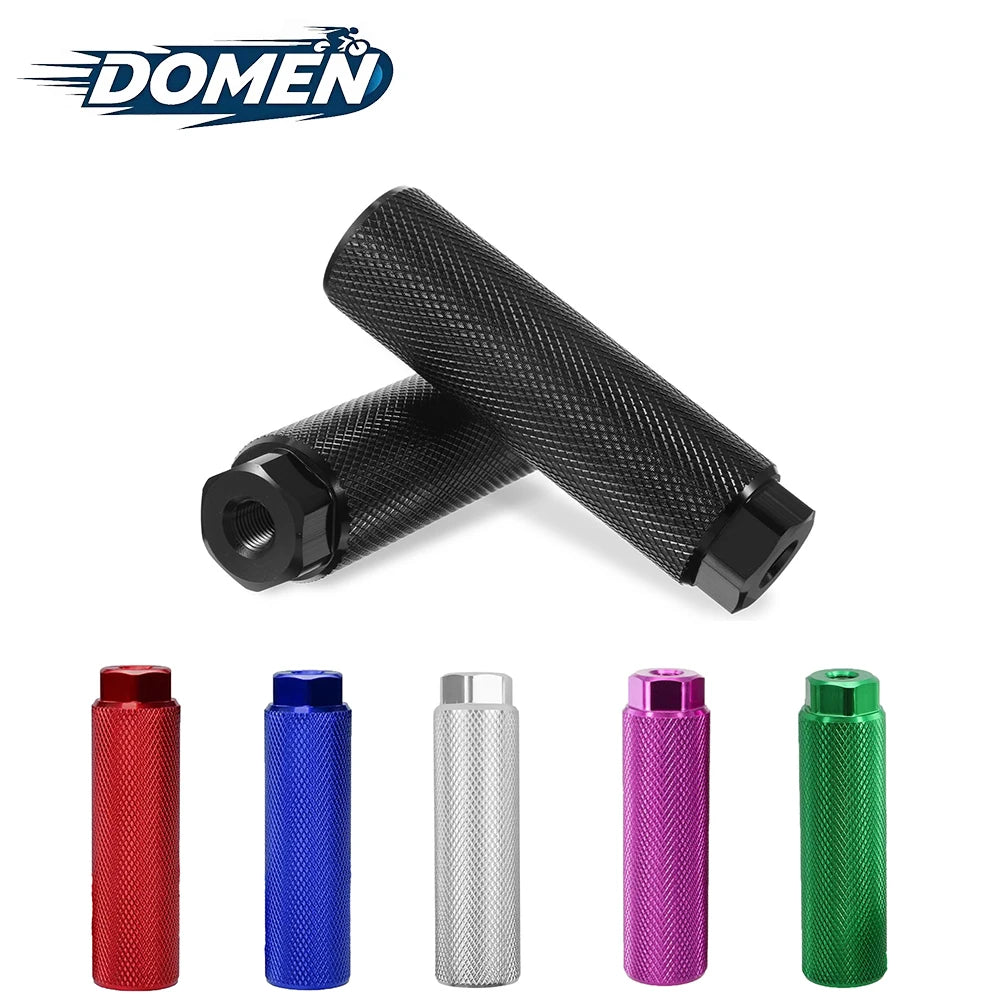 DOMEN Bike Pegs Aluminum Alloy Anti Skid Lead Foot For BMX Bike Fit 3/8'' Axle Footrest-Lever Bike Pegs Bicycle Accessories