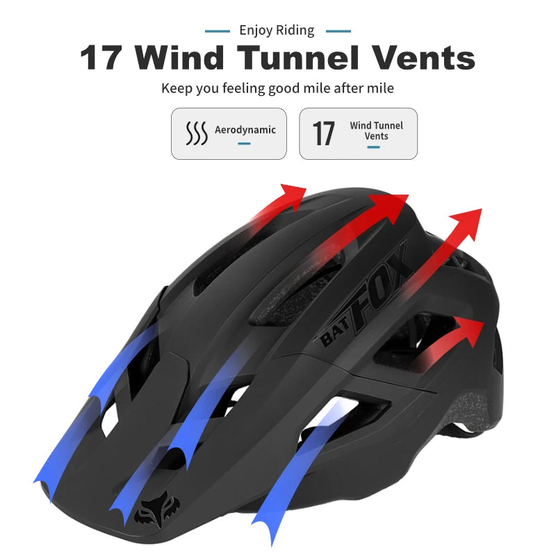 BATFOX Mountain Bike Helmet Can install a sports camera Electric Cycling Gear Safety Cap Men Women bat fox MTB Bicycle Helmets