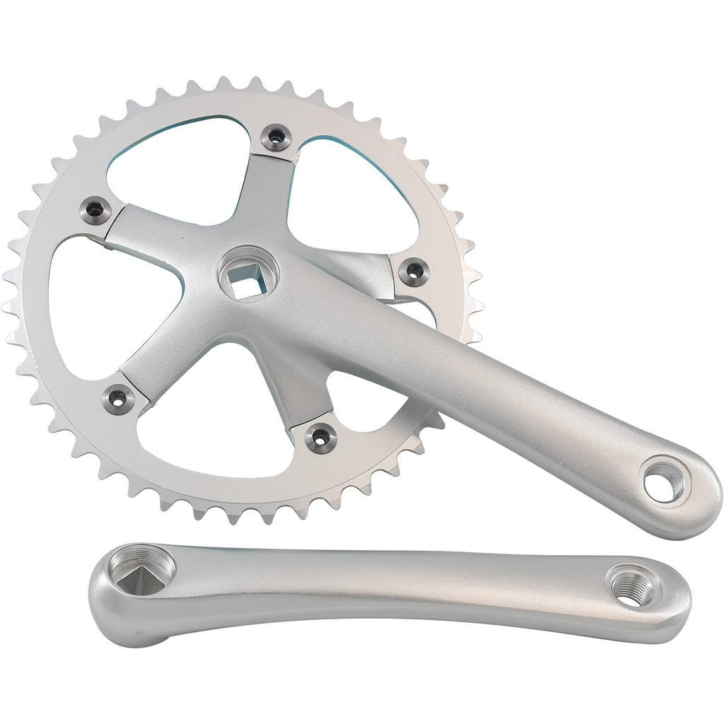 WEERAS Urban Folding Bicycle Crankset Single Tooth Disc 44T 130BCD 170mm Crank Set is Suitable for Most Single Speed Bicycles