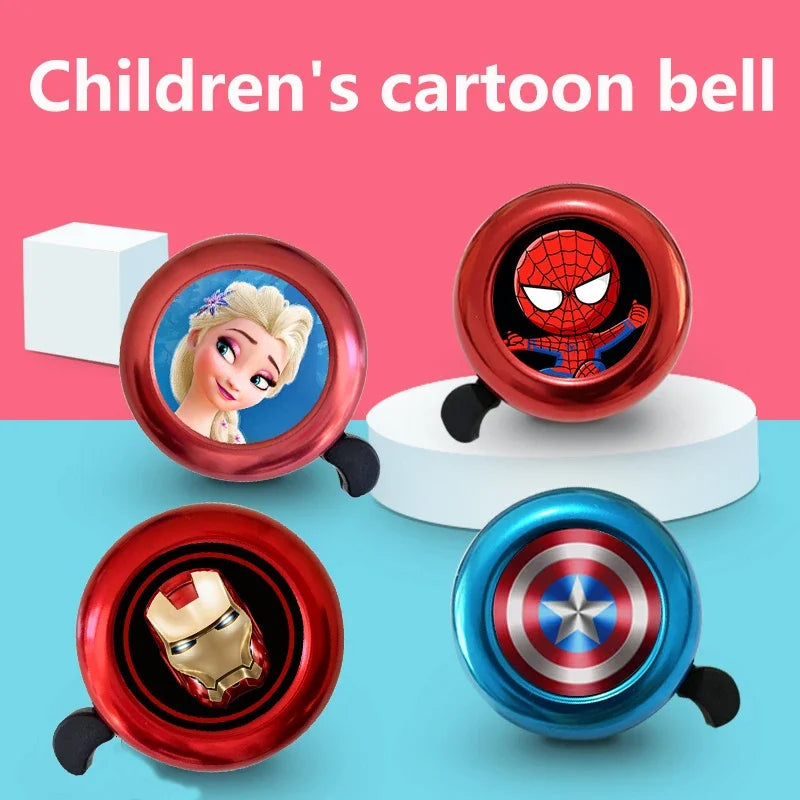 Marvel SpiderMan Bicycle Bell Cute Children MTB Bike Safe Warning Alarm Cycling Handlebar Bell Bicycle Horn Cycling Accessories