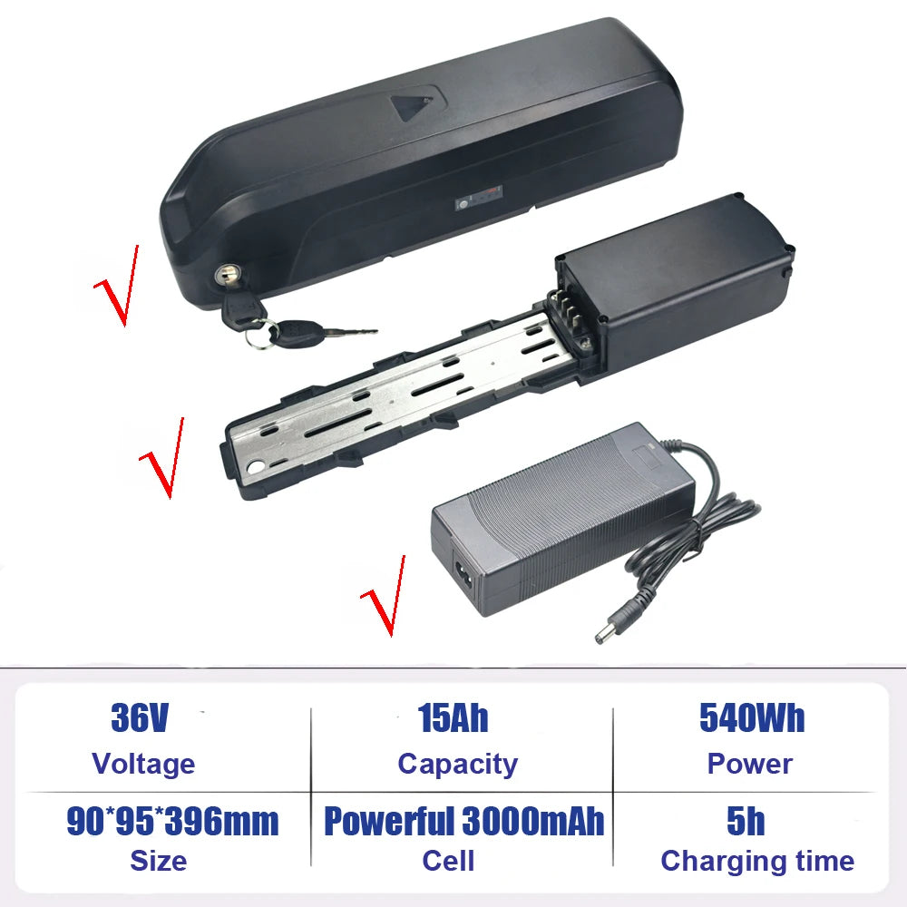 JT-EBB10-01 Lithium ion Battery 36V 10.4Ah 7.8Ah E-Bike Battery for Samebike SY26 Varun Altus 24'' TotGuard 26'' Electric Bike