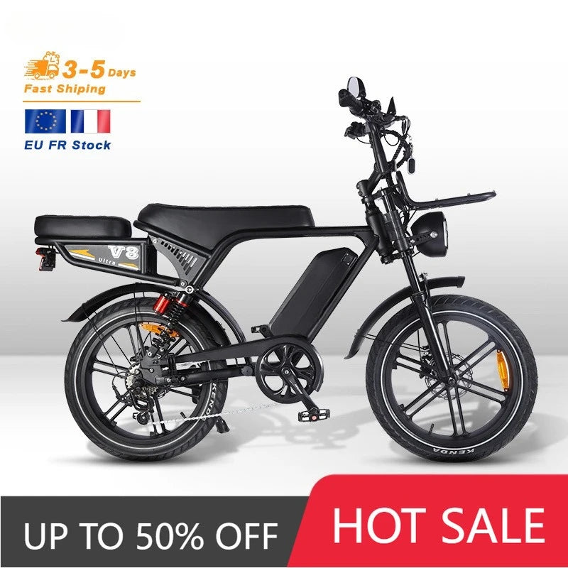 TTY European Union stock 48V 15ah OUXI V8 super electric fat tire bike 20 inch electric mountain bike, off-road electric bike