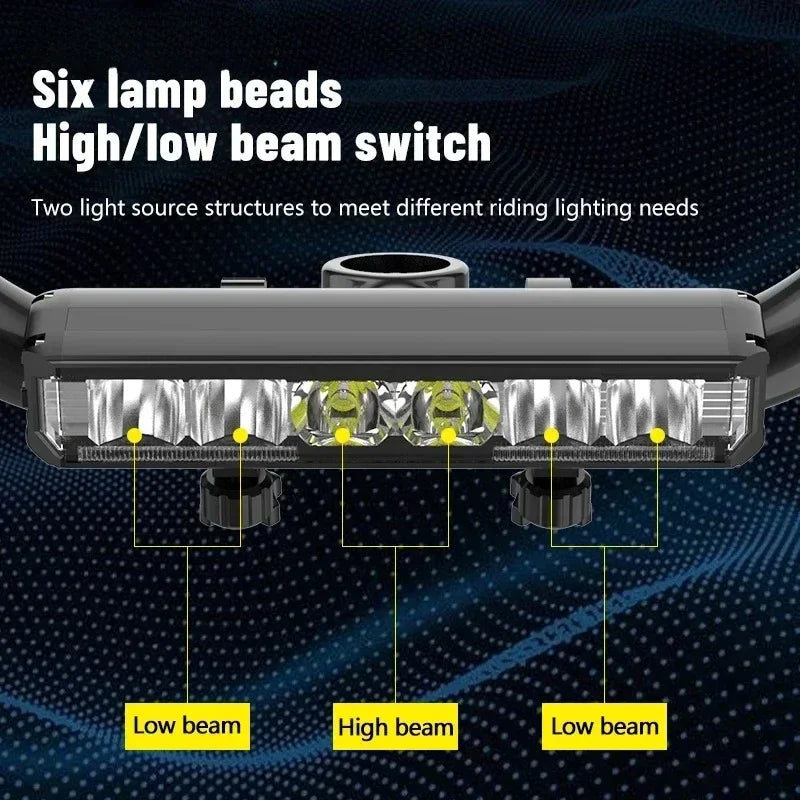 Bright 6 LED Bicycle Headlight Rechargeable Front Light Road Bike Handlebar Flashlight Outdoor Night Riding Cycling Safety Lamp