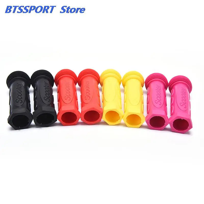 2Pcs Rubber Grip Handle Handlebar Grips Colorful Blue Red Anti-skid Child Children Kids Bike Bicycle Tricycle Skateboard Scooter