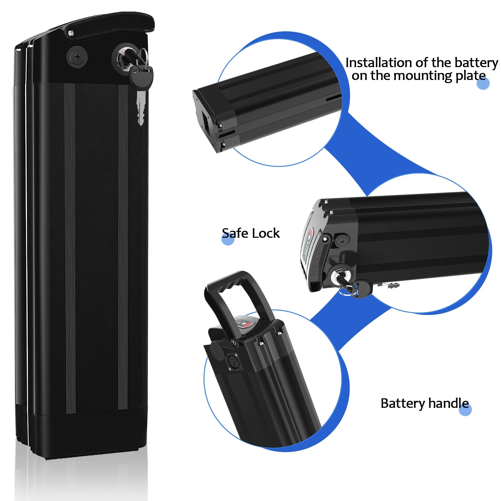 MAX 90 18650 Cells Silver Fish Battery Box for Ebike Large Shell Case for Electric Bicycles Folding Electric Bikes