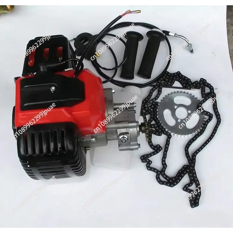 DIY 49cc Two Stroke Bicycle Gas Engine Assembly Motorized Bike Conversion Kit With T8F Chain Parts