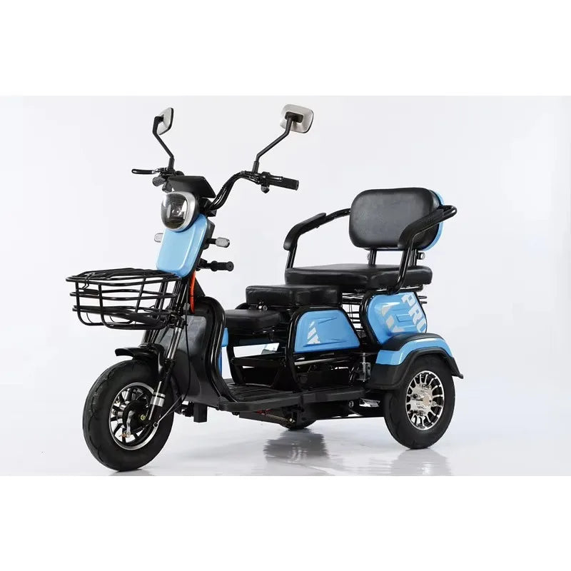 "Adult Electric Tricycle 48V/60V Open Body 3-Wheel Cargo & Passenger Bike for Urban Commute & Transport"