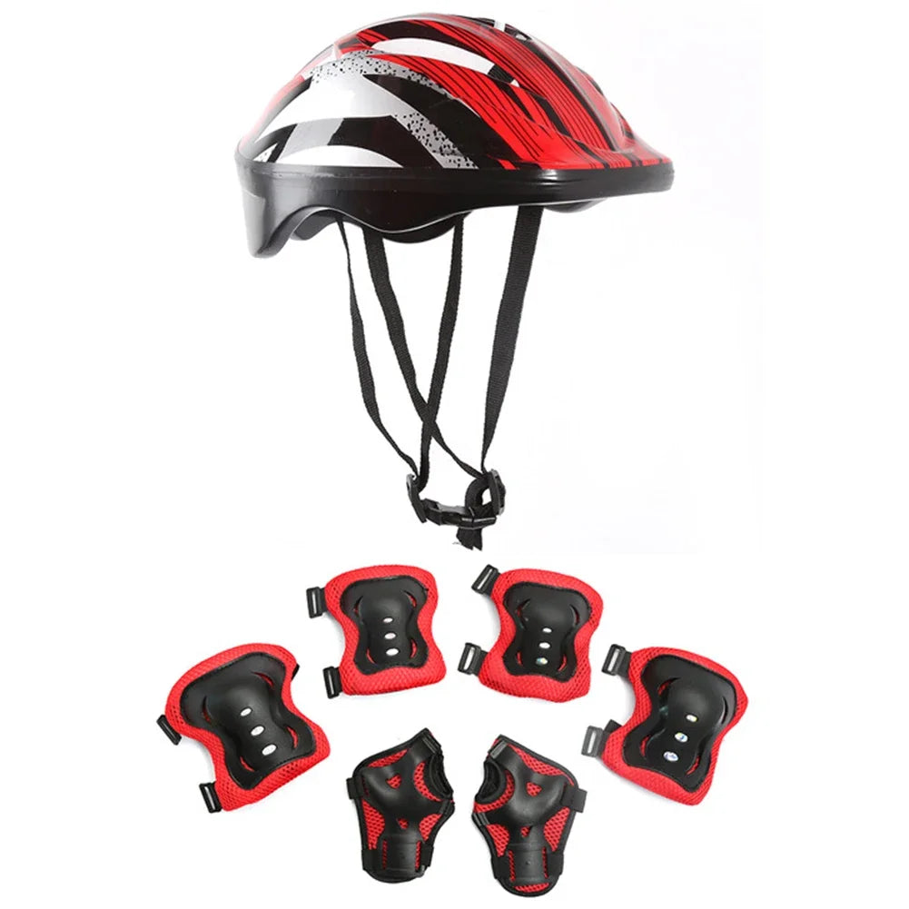 Kids 7-Piece Protective Gear Set — Helmet & Pads for Bike, Skateboard & Skating