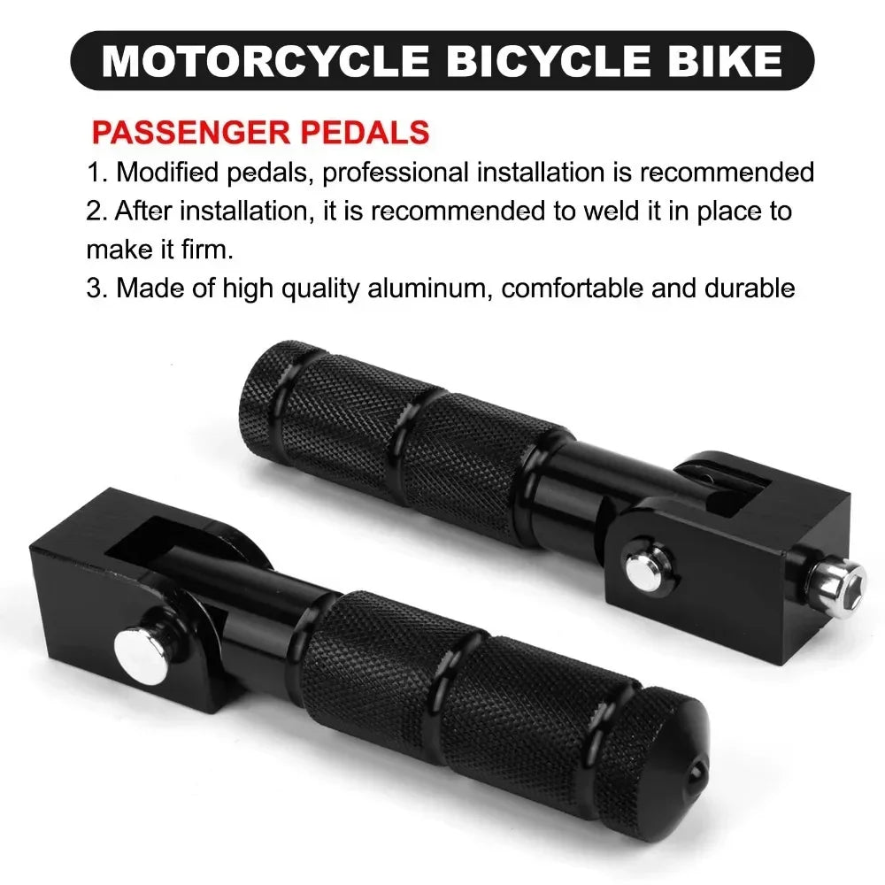 Motorcycle Universal Foot Pegs Aluminium Alloy Bicycle Pegs Dirt Bike Foot Pegs 8mm Hole Folding Passenger Pedal Accessories