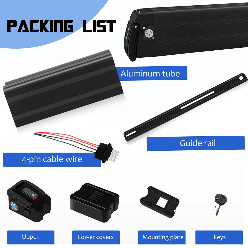 MAX 90 18650 Cells Silver Fish Battery Box for Ebike Large Shell Case for Electric Bicycles Folding Electric Bikes