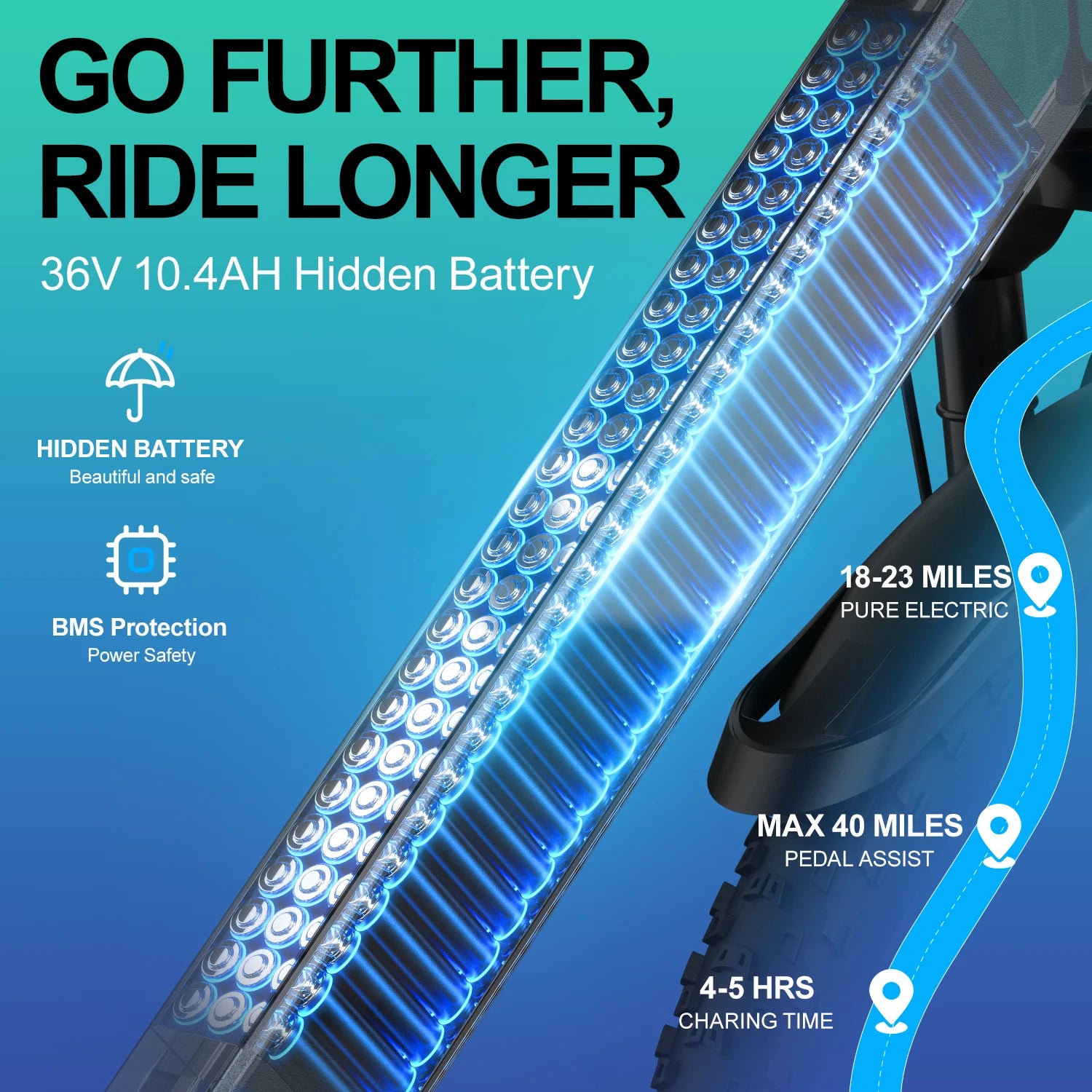 Reliable Daily Commuter 26 Inch Off Road Electric Bike 500W Brushless Motor Max 44 Miles Long Range Top Speed 32km/h 30° Climbing Capacity Pedal Assist Mode 7-Speed Gear Lockable Battery, Practical Daily Transport Easy Assembly