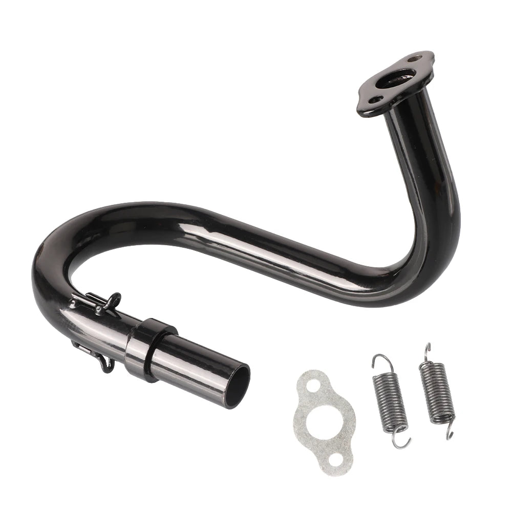 Exhaust Pipe Muffler Black Fit for 50cc 80cc 2 Stroke Bicycle Gas Engine Curved Exhaust Pipe Motorcycle Parts