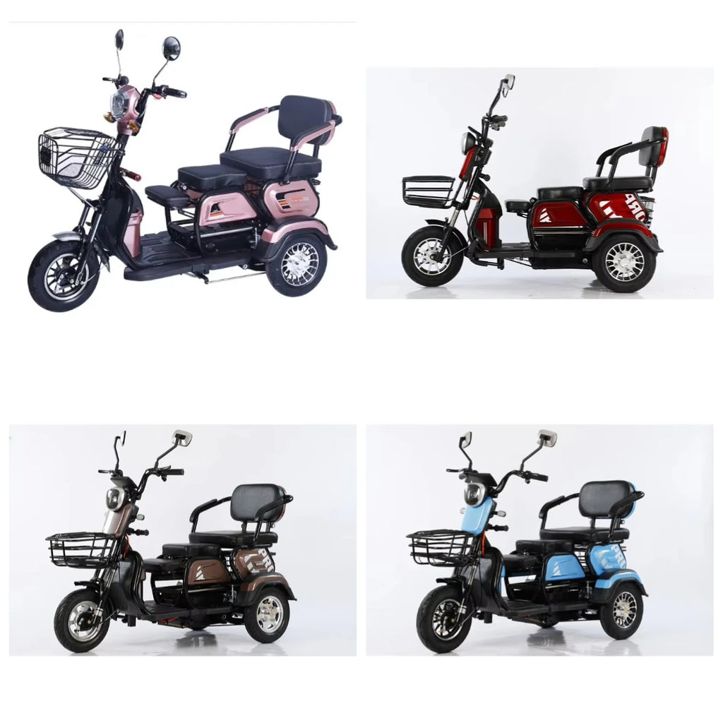 "Adult Electric Tricycle 48V/60V Open Body 3-Wheel Cargo & Passenger Bike for Urban Commute & Transport"
