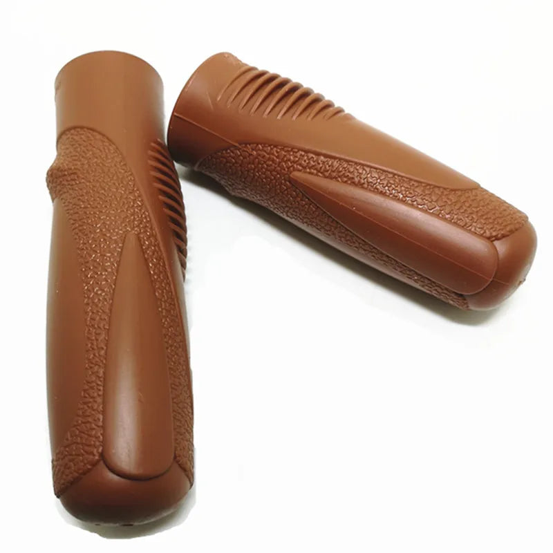 Q029 Bike Grips Retro Vintage Bike City Bicycle Grips Comfortable Classic Old Models Folding Non-slip Rubber Shock Absorbers