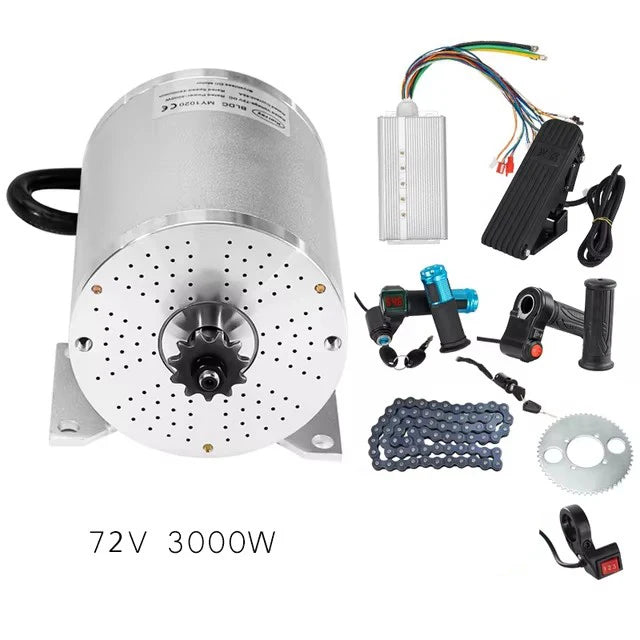 Kunray Brushless DC Motor Electric Bikes Motor 1000W-3000W 36V-72V with Speed Controller  for Scooters Go-Karts Motor