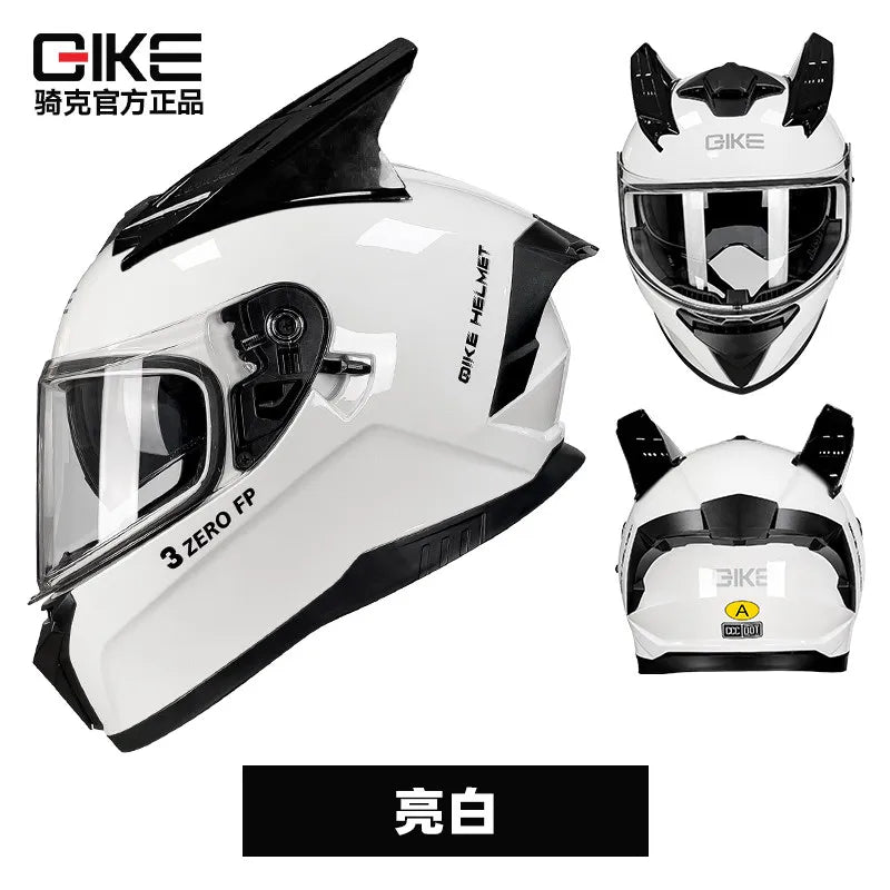 Qike Full-Face Motorcycle & E-Bike Helmet for Men and Women with Built-in Bluetooth, All-Season Use, 3C Certified Safety Helmet
