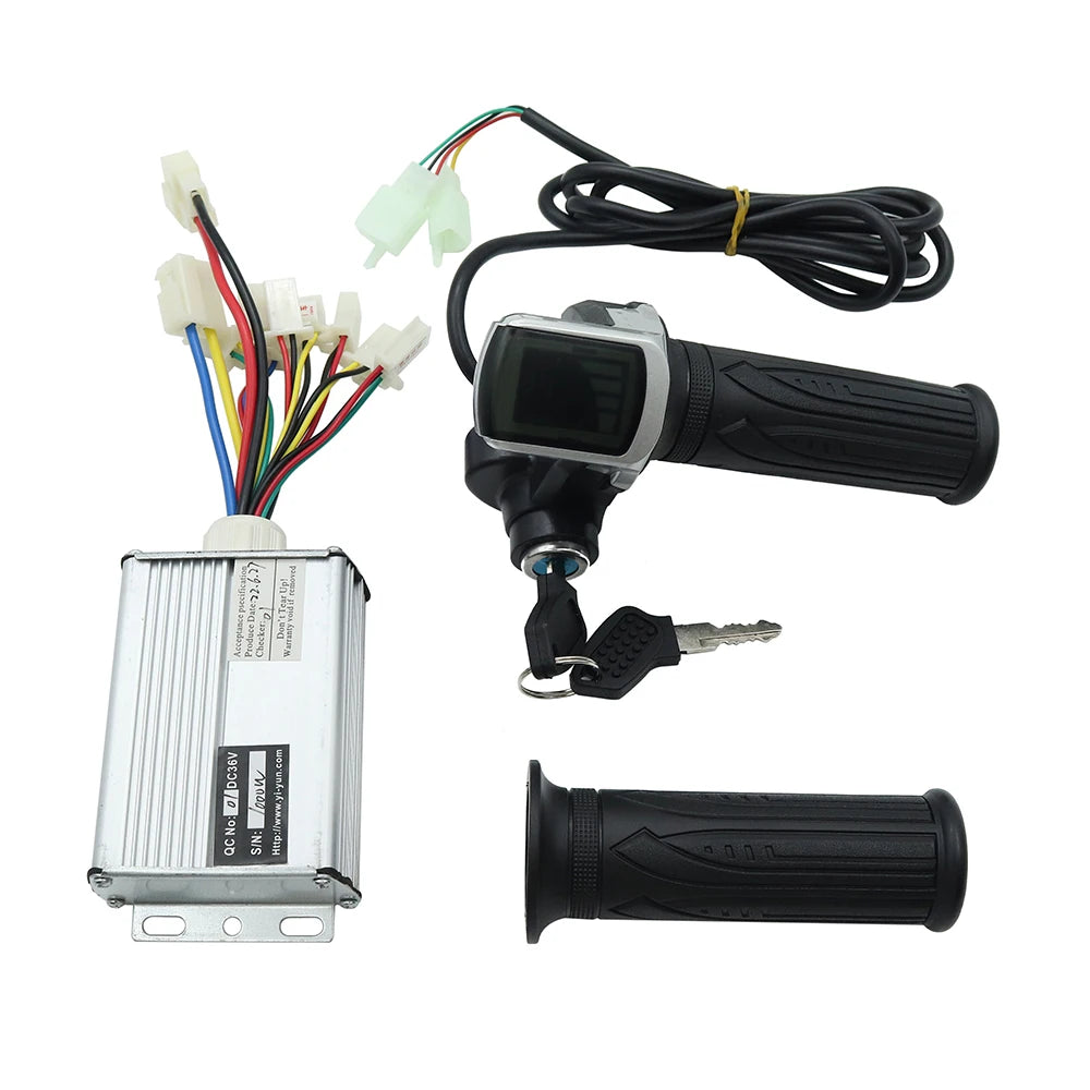 Electric Bike Bicycle Scooter Accessories Motor Brushed Controller & Throttle Twist Grip 24V 36V 48V 250W 350W 500W 1000W