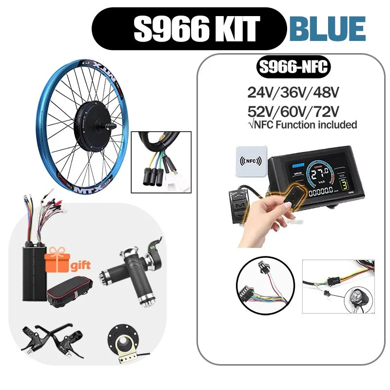 New Upgrade Ebike Conversion Kit MTX39 Electric Bike Motor Wheel 72V 5000W Rear Brushless Non-gear Hub Motor Wheel 3000W 2000W