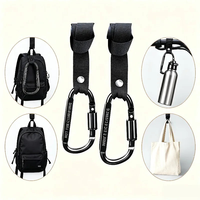 Heavy Duty E-Bike Scooter Handlebar Hook Aluminum Lockable Carabiner Multipurpose Hanger For Helmet Handbag Shopping Bag