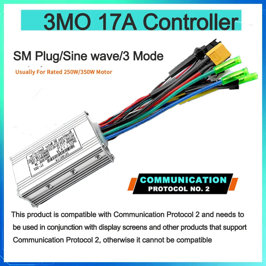 Ebike With Learning Function 17A26A30A35A 40A 45A 60A 80A Sine Wave 36V-72V Controller Three Mode Controller of Electric Bicycle