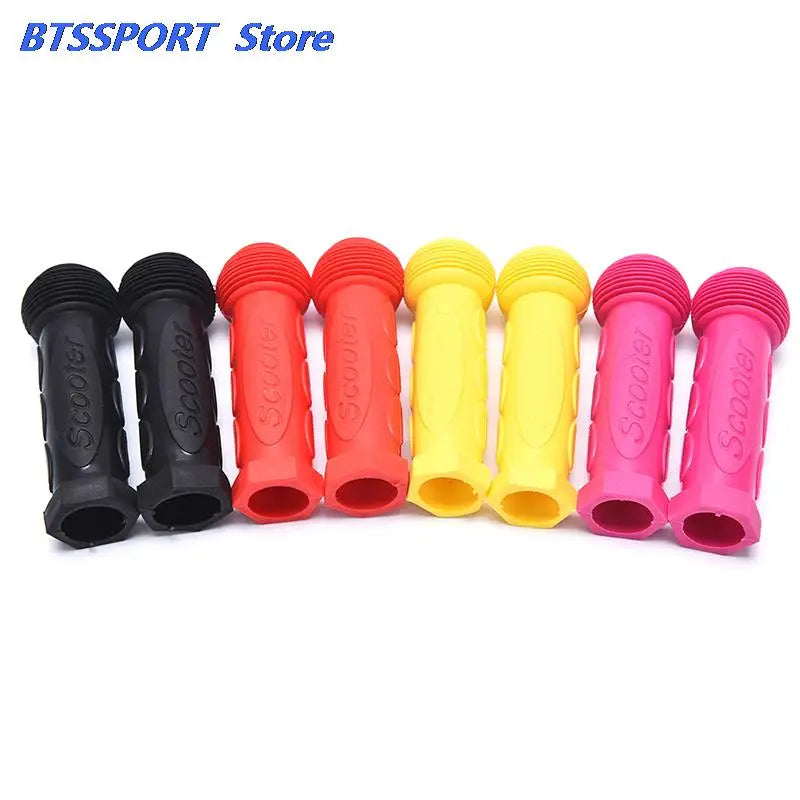 2Pcs Rubber Grip Handle Handlebar Grips Colorful Blue Red Anti-skid Child Children Kids Bike Bicycle Tricycle Skateboard Scooter