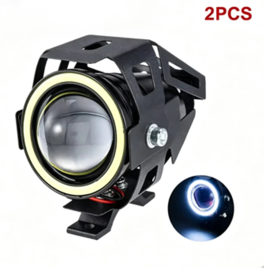 U7 LED Auxiliary Motorcycle Headlight (2PCS) — Universal Fit