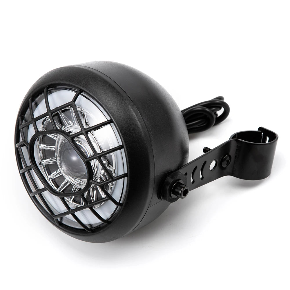LED Motorcycle Headlight High-Beam Bulb Spotlight for Sportsters XL VRSCD 48V Bicycle E-Bike With Horn