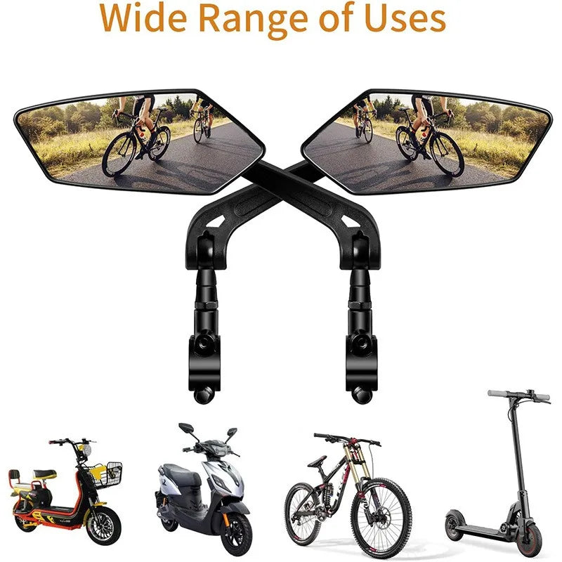 Bicycle Rear View Mirror Bike Cycling Clear Wide Range Back Sight Rearview Reflector Adjustable Handlebar Left Right Mirror