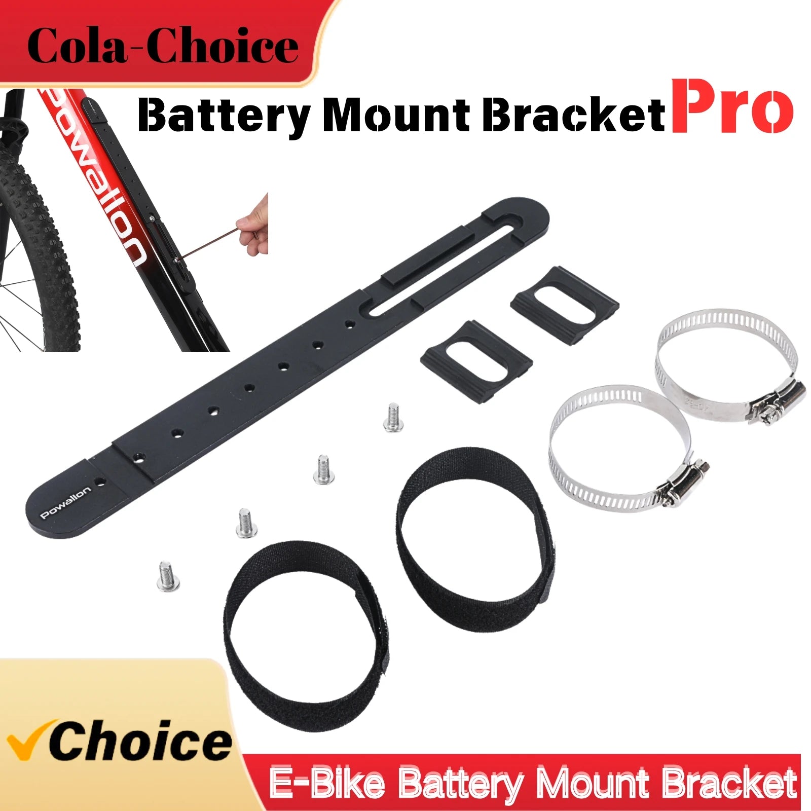 Electric Bike Battery Bracket, Aluminum Alloy E-Bike Battery Box Bracket Mount for Hailong Polly Shark Bicycle Mount Holder