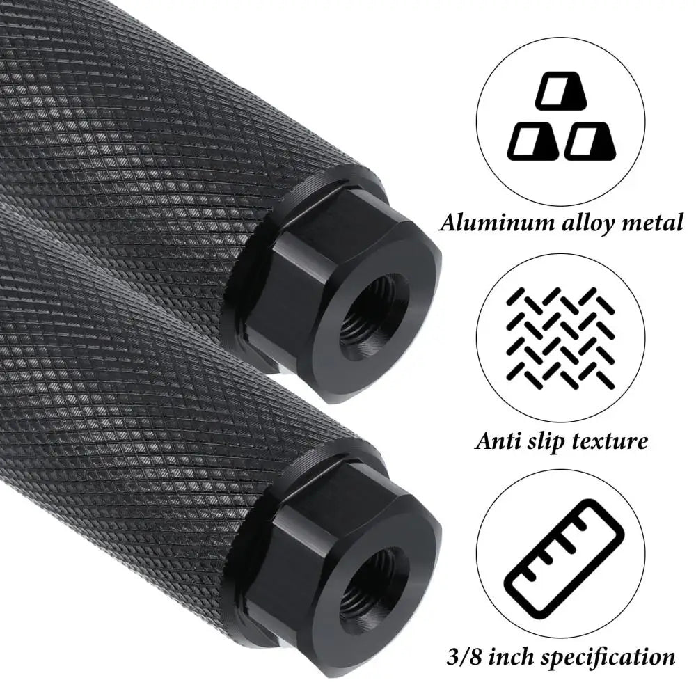 DOMEN Bike Pegs Aluminum Alloy Anti Skid Lead Foot For BMX Bike Fit 3/8'' Axle Footrest-Lever Bike Pegs Bicycle Accessories