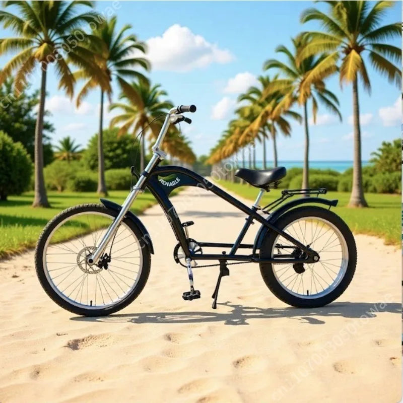 20-24 Inch Chopper Fat Tire Cruiser Bike, Retro Chopper Bicycle with Extended Front Fork, Beach Cruiser Bike for Leisure Riding