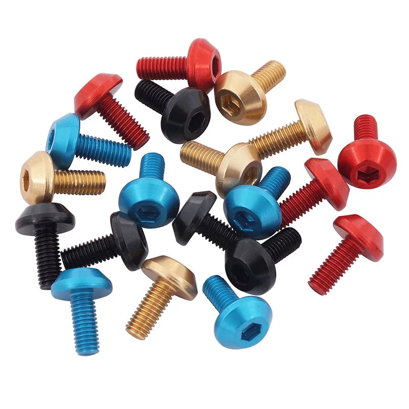4Pcs High-Strength Aluminum Alloy M5 Bottle Cage Mounting Bolts for Mountain Bikes Road Bicycles and Cycling Accessories