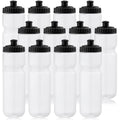 Mimorou 12 Pack Sports Squeeze Water Bottles 25 Oz Sports Water Bottles with Easy Open Push/pull Cap Reusable Plastic Water Bottles for Bicycles Cycling Fitness Yoga Outdoor Sports (White)