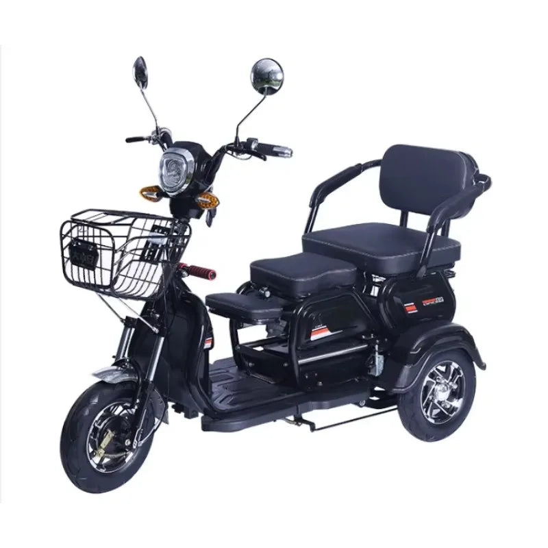 "Adult Electric Tricycle 48V/60V Open Body 3-Wheel Cargo & Passenger Bike for Urban Commute & Transport"