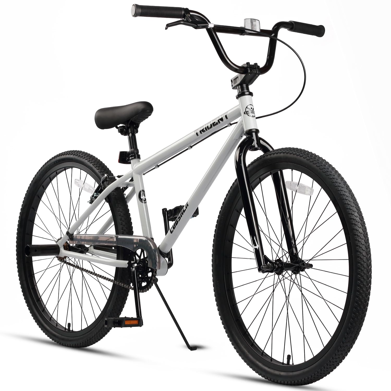 cubsala 24 Inch BMX Race Bike Trident Bicycles Beginner-Level to Advanced Riders with 2 Pegs Trick Cycling and Professional Riding Grey