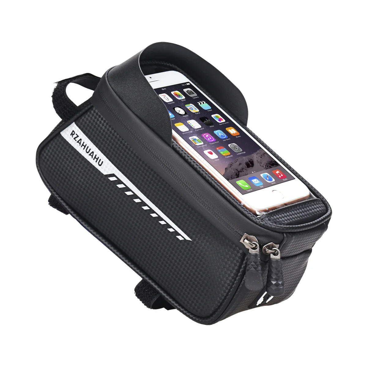 Waterproof Bike Front Frame Bag for Ebike & Mountain Bicycle, TPU Touch Screen Phone Pocket, Large Storage Bag Fits 6.5'' Phone.