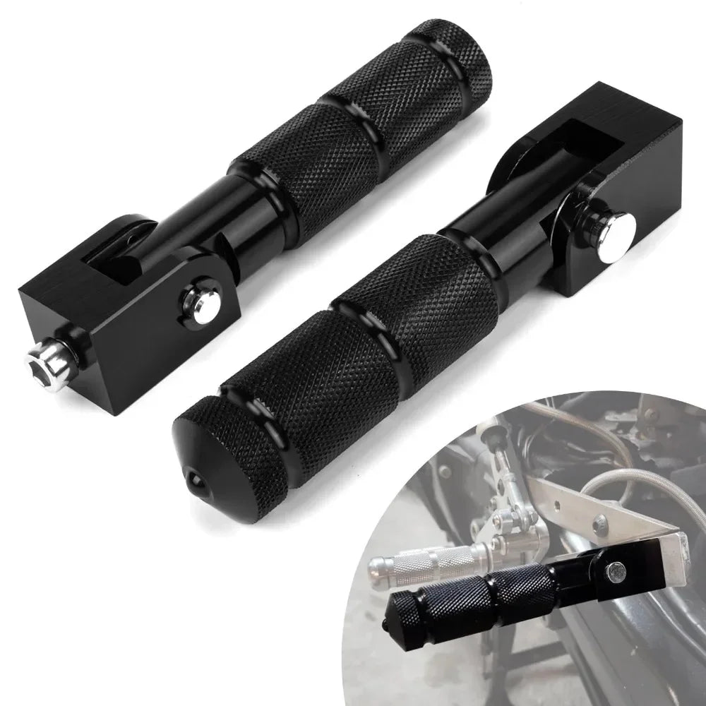 Motorcycle Universal Foot Pegs Aluminium Alloy Bicycle Pegs Dirt Bike Foot Pegs 8mm Hole Folding Passenger Pedal Accessories
