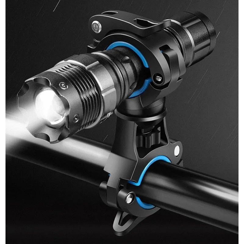 1pc 360 ° Bicycle Flashlight Holder U-Shaped Headlight Fixing Bracket Double Fixation Outdoors Cycling Essential Practical Tools