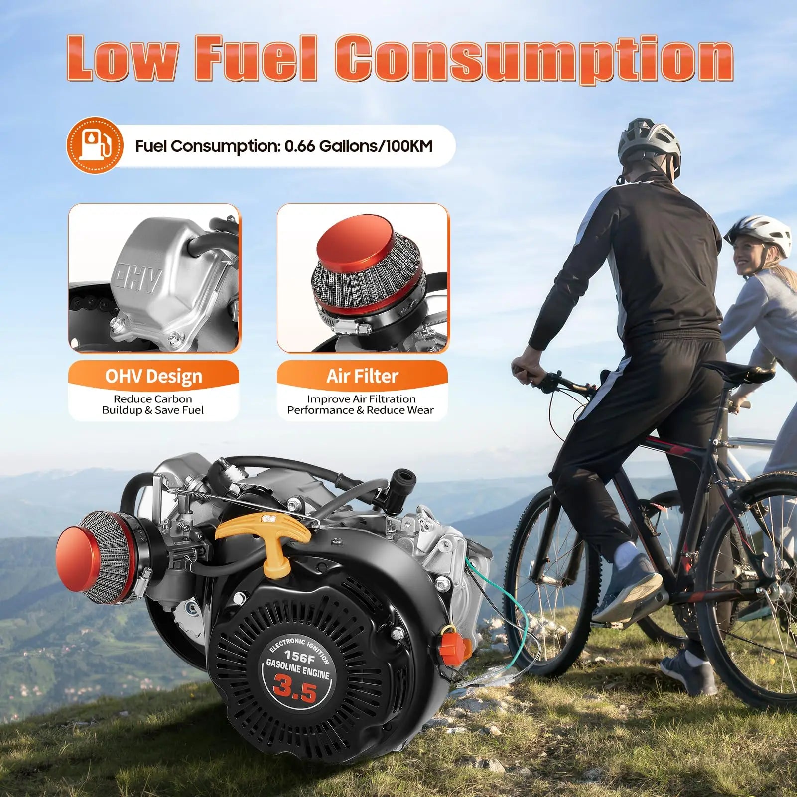 NEW 100CC Motorized Bicycle Kit Bike Engine Kit Single Cylinder 4-Stroke Gas Petrol Motorized Bike Engine Scooter
